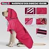 Dog Raincoats for Large Dogs with Hood, Waterproof Dog Rain Coat with Leash Hole, Reflect Strips, Ideal for Rain, Snow, Windy Weather & Outdoor Walks, Camping, Hiking - Pink L
