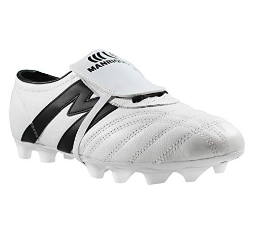 Manriquez Adult Soccer Cleats Cowhide Leather White/Black Firm Ground2