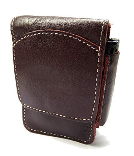 PITILLERA DE Piel con MECHERO (Burdeos)