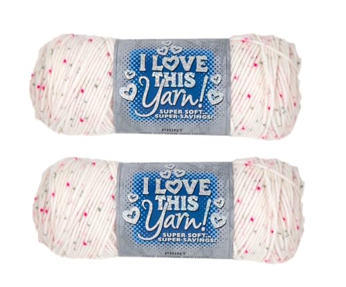 Image of Hobby Lobby Print I Love This Yarn, 464 Crushed Raspberry, Set of 2 | 4 Medium Weight, 252 Yards Per Skein, For Crocheting & Knitting