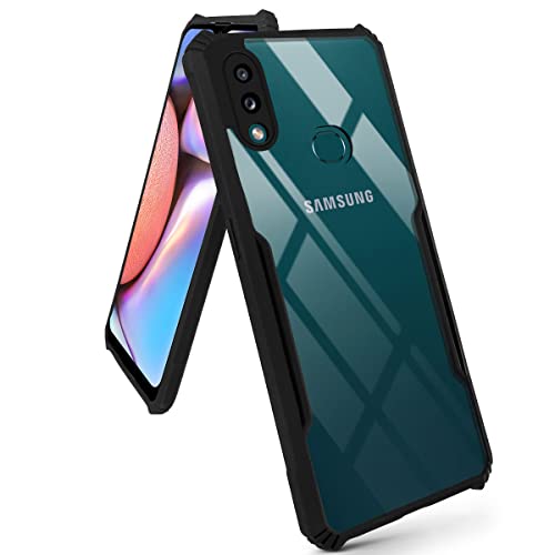 Image of Jkobi Back Cover Case for Samsung Galaxy A10s (Crystal Glass Back | Camera Protection | Shockproof Bumpers | Professional Black)