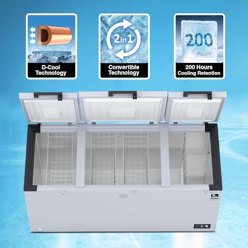 Image of Godrej 600 L Triple Door Convertible Deep Freezer (DH EPenta 625D 41 CMFH3M Rw, White, Pentacool Technology)