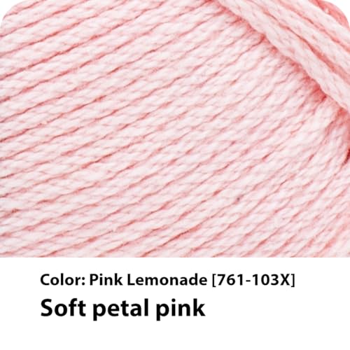 Image of Lion Brand 24 /7 Cotton Yarn, Yarn for Knitting, Crocheting, and Crafts, Pink Lemonade, 3 Pack | Light Worsted 100% Mercerized Cotton Yarn for Crochet, Knitting, Craft, 185 Yards of Natural Fiber for Tees, Bags, Dishcloths