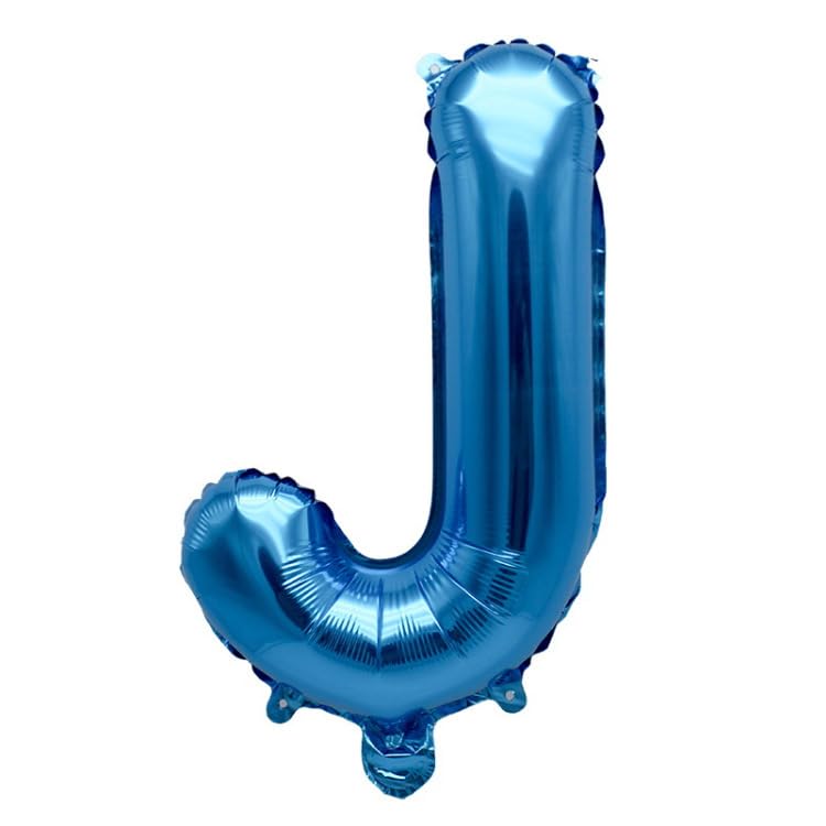 40 cm blue foil balloon in the shape of the letter J suitable for helium filling — image 1