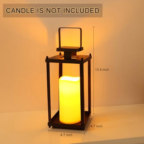 Image of NEEDOMO Lanterns Decorative Indoor& Outdoor, 13.4 inch Metal Tabletop Decor Lantern for Patio Home, Candle Holders for Home Kitchen Coffee Table Livinig Room Decor