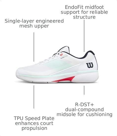 WILSON Men's Rush Lite 5 Tennis Shoes - Image 4