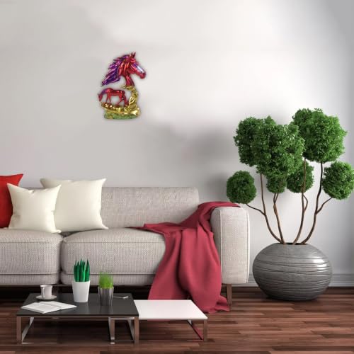 Moule résine silicone grand cheval époxy 3D suspension murale - 7