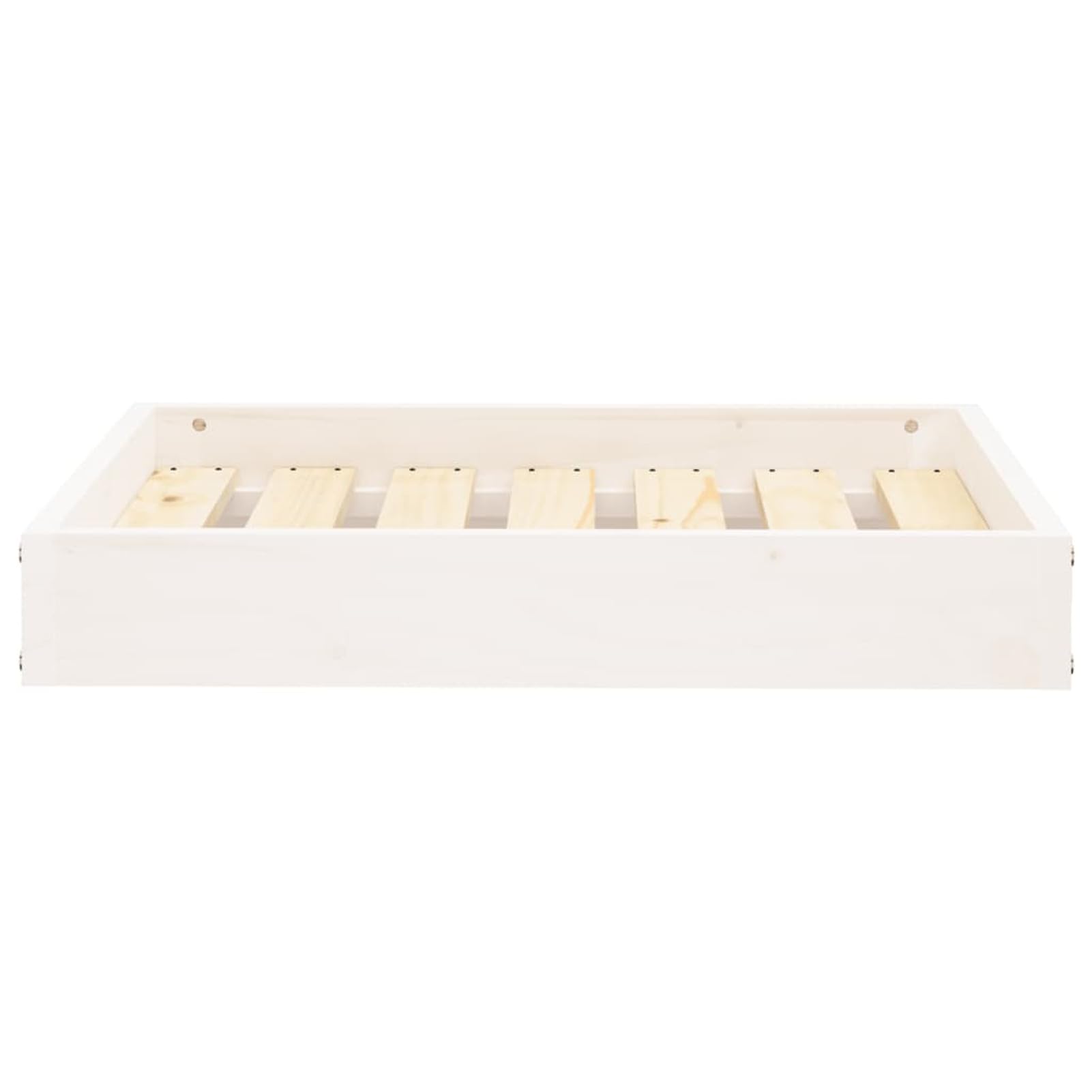 LAPOOH Letto per cani bianco 61,5 x 49 x 9 cm in legno massello di pino, comodo letto per cani, biancheria da letto per cani, forniture per animali domestici, forniture per cani-820852
