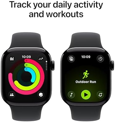 Apple Watch Series 11 [GPS 42mm] Smartwatch with Jet Black Aluminum Case with Black Sport Band - S/M. Sleep Score, Fitness Tracker, Health Monitoring, Always-On Display, Water Resistant — view 2