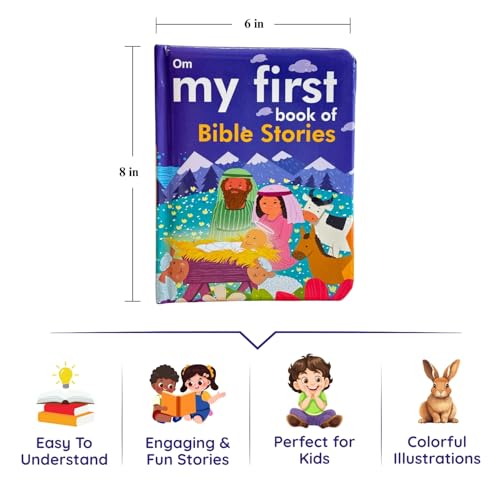 My First Book of Bible Stories – Illustrated Storybook for Kids Ages 3–5 | Simple Christian Bible Stories for Toddlers & Preschoolerswith Colorful ... Gift Book for Birthdays, Holidays & Christmas