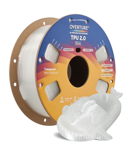 Image of OVERTURE Upgrade TPU 2.0 High-Speed Filament 1.75mm, 1kg Transparent