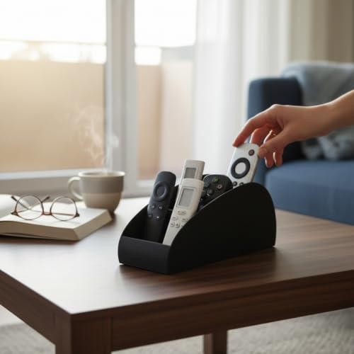 Image of Gaura Labs Remote Control Holder, Durable Storage Caddy for TV /AC Remotes, Reading Glasses & Office Supplies, Space-Saving Organizer for Nightstand, Office Desk, Living Room