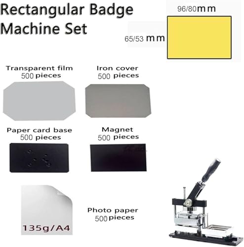 Fotomagnetmacher Maschine Verbrauchsmaterialien DIY Quadrat Foto Bild Magnet Knopf Presszubehör für Kühlschrankmagnete, 1000 Set