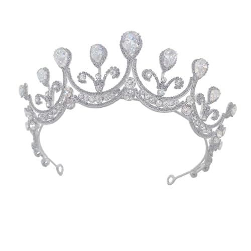 Couronne de mariage en zircon argenté léger et confortable pour mariée