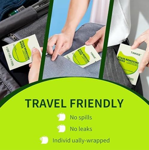 Image of Stain Remover Wipes for Clothes & Fabric, 26 Pack | Instant Clothing Stain Remover, For Shoes, Shirts & Jackets, Individually Wrapped Portable, For Travel & On-the-Go Cleaning