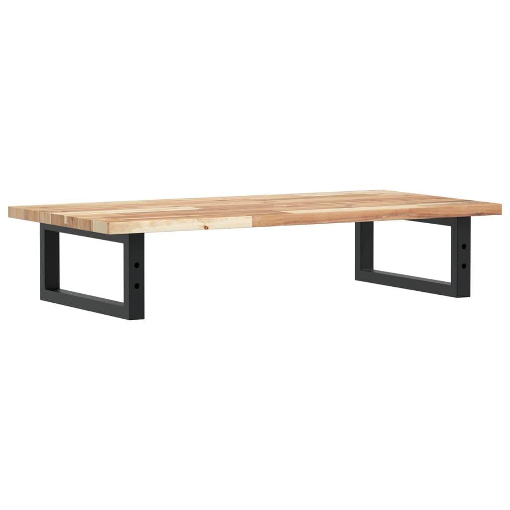 Estantería para lavabo montado en la pared, consola de lavabo de madera maciza de acacia y acero negro, elegante estante de pared para el baño, 80 x 40 cm, tapa para lavabo, soporta hasta 100