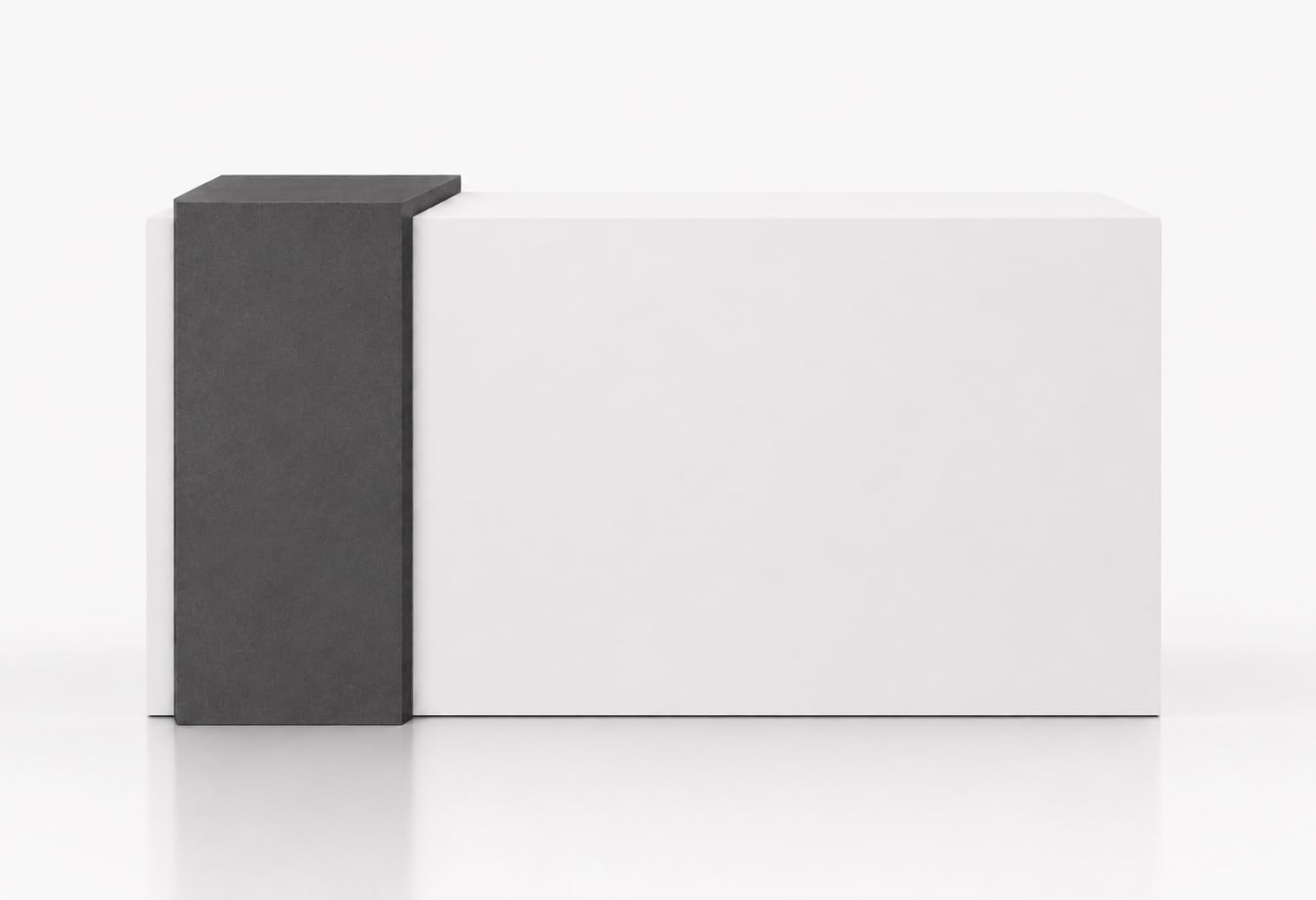 Mostrador de Recepción Atenea. Mostrador para Oficina, Tienda y Clínica, con Almacenamiento Interior, 140cm Ancho, Gris Grafito
