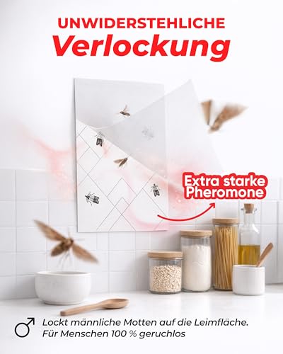 PIC Lebensmittelmotten Falle, 12 Stück Starke Pheromonfallen gegen Motten – Ansicht 3