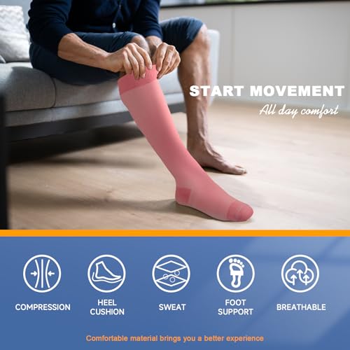 Image of bropite Compression Socks for Women &Men Circulation-Support Knee High Socks 20-30 mmhg-Best for Running,Medical,Nurse,Travel