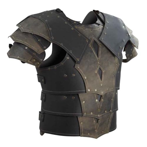 Peto vikingo de cuero PU ajustable para cosplay de caballero y eventos de recreación