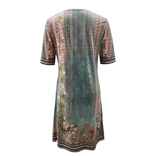 OIOLOYJM Plus Size Summer Dresses for Women 2025 Plus Size Dresses for Curvy Women 3/4 Sleeve Casual Boho Kaftan Dresses