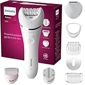 Philips Epilator Series 8000, dispositivo di epilazione Wet & Dry cordless per gambe e corpo con 8 accessori, rasoio, rifinitore ed esfoliante corpo, modello BRE735/00