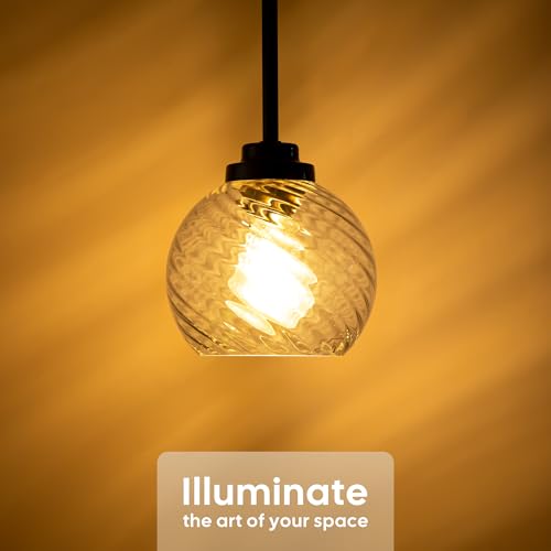 Image of 3 Pack Clear Striped Glass Shade Replacements, Globe Water Ripple Glass Lamp Shade Covers for Light Fixtures, 1.65 Inch Fitter Globes Lampshades for Wall Sconces Chandelier Pendant Lights
