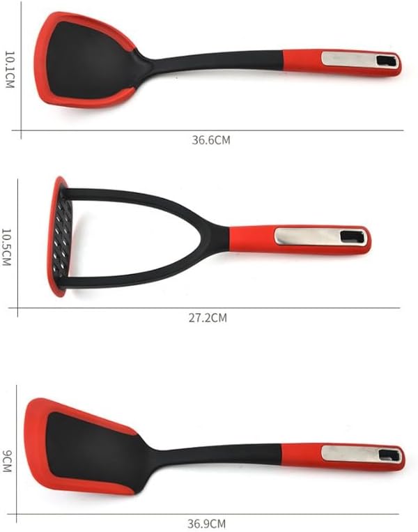 10 Piece Set of Non Stick Pans for Cooking Spatula for Soup Stir Frying Pan Fish for Potatoes Stewing