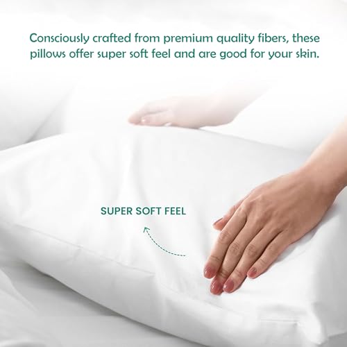 Image of MYTRIDENT Urban Comfort Pillows Set 100% Polyester | Pack of 2 Pillows | 40 Cms x 60 Cms| Fluffy | Bouncy | Washable | Poly-Filled Pillows | Vacuum Packed Pillows