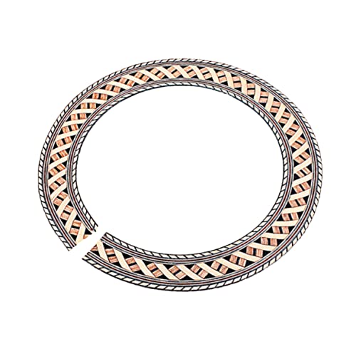 BESPORTBLE Wooden Guitar Rosette Decal Curved Strips for Sound Hole Inlay Easy to Apply Acoustic Guitar Accessory Laminated Design for Minimal Sanding Non Damaging and Removable