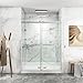 ROOMTEC 56 to 60'' W x 76'' H Frameless Shower Door, Double Sliding Shower Door with Premium 3/8'' (10mm) Thick Tempered Glass, Stainless Steel, Matte Brushed