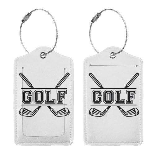 2 Pcs Golf Club Labels Luggage Tags for Suitcases, Golfer Decorations Tags Birthday Gifts for Men Women, Personalized Outdoor Travel Sport Gift