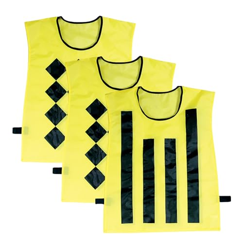 Pinnies officielles Champro lot de 3 chasubles jaune et noir pour entrainement