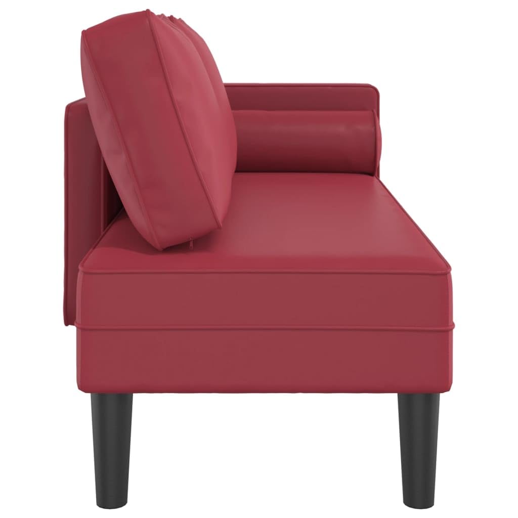 Willood Chaiselongue mit Kissen Weinrot Kunstleder Relaxliege Liegesessel Sessel Lounge Relaxsessel Liegestuhl Loungesessel Sesselliege Komfortliege