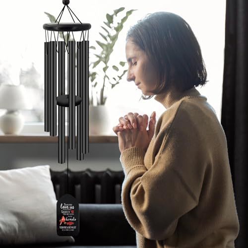 Image of ASTARIN Personalized Wind Chimes for Outside Deep Tone,Customized Windchime Outdoors, Chimes for Outdoors,Sympathy Wind Chimes Memorial for Mom Dad
