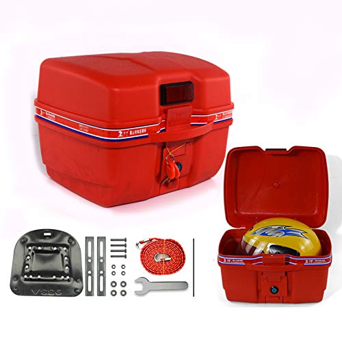 Coffre de moto Tour Pack rouge avec dossier et porte-bagages supérieur pour Cruiser