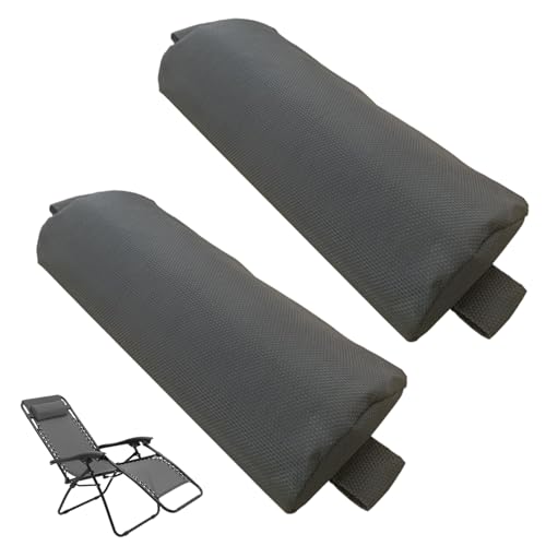 2 almohadas para silla de descanso, reposacabezas de silla de 14 x 6 x 2 pulgadas con correa elástica, almohada transpirable y cómoda para patio, playa, piscina, jardín, reclinable, playa