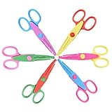 Decorative Edge Scissors Set, 6Pack 5-inch Serrated Craft Scissors Pattern for Kids Toddler Adults DIY Projects and Craft Fancy Design