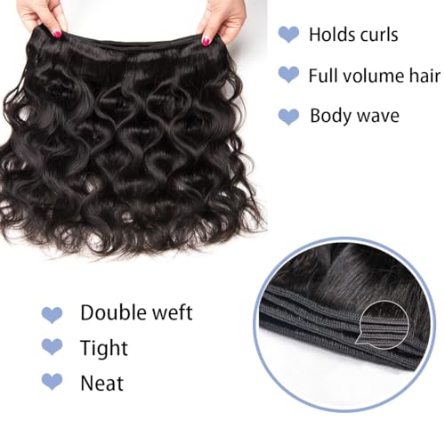 Oxcart 14A Human Hair Bundles 16 18 20 22 Inch Body Wave Bundles Human Hair 100% Unprocessed Brazilian Virgin Weave Hair Bundles Deals Human Hair 4 Bundles Human Hair Extensions Natural Color thumb #3