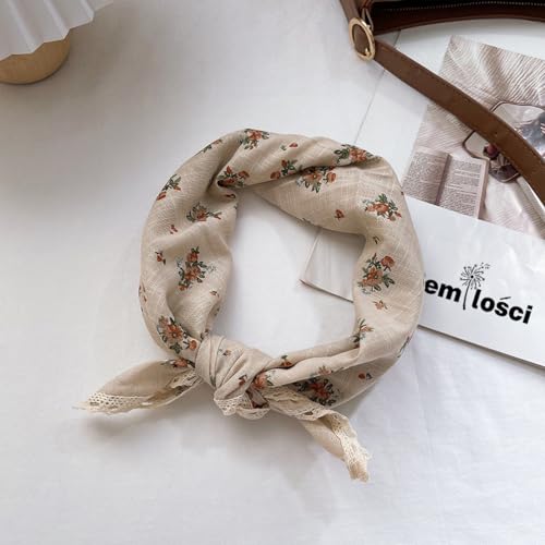 Soft Cotton Like Lace Bandana Headband, Head Wrap, Protective Coverage, Hair Neck Scarf for Women 24 x 24 inch3