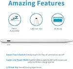 Acer Spin 3 Convertible Laptop Stylus Pen, Active Stylus Digital Capacitive Pen for Acer Spin 3 Convertible Laptop High Precision with Ultra Fine Tip,Touch-Control and Rechargeable,White Drawing Pen