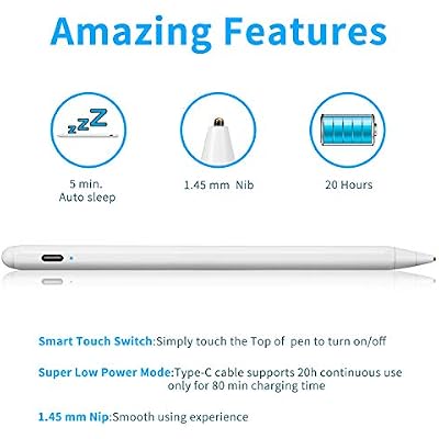 Electronic Stylus Pens for iPhone 14/13 Pro Max Pencil, EDIVIA Active Digital Pencil with 1.5mm Ultra Fine Tip Stylus Pen for iPhone 14/13 Pro Max Stylus, Good for Drawing and Writing,White