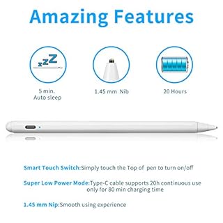 Acer Spin 3 Convertible Laptop Stylus Pen, Active Stylus Digital Capacitive Pen for Acer Spin 3 Convertible Laptop High Precision with Ultra Fine Tip,Touch-Control and Rechargeable,White Drawing Pen