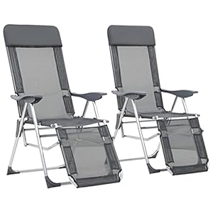 Lechnical Opvouwbare campingstoelen met voetensteun, 2 stuks, textiel, meubels, tuinmeubelen, tuinmeubelen en stoelen, tuinstoelen (SPU:360145)
