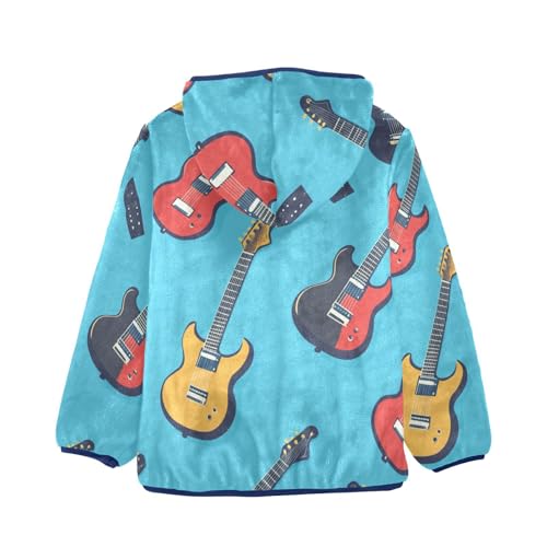 Guitar Girls Fleece Jacket Girls Fall Jacket Girls Zip Up Hoodie Girls Sherpa Jacket 2-10T2