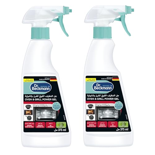 Dr.Beckmann Oven Cleaner With Powerful Active Gel|Odourless Gel Formula|Suitable For Burnt On Food Bbq & Grills Tough Stains|Indoor/Outdoor|Home Cleaning Essentials-375Ml x 2 - Twin Value Pack