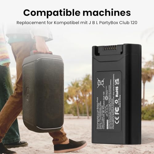 ANTIEE 5000mAh PartyBox Club 120 HB-FG2 Batterie Compatible avec JBL 200 Portable Bluetooth Mobile Speaker 7.2V 36Wh - Afbeelding 6
