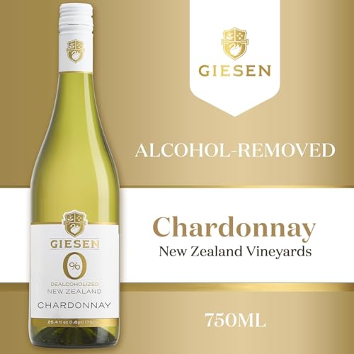 Image of Giesen Dealcoholized Chardonnay, Non-Alcoholic White Wine, Fresh Citrus, Luscious Smooth Texture and cedar oak finish, New Zealand, 750ml (2, 2 Pack)