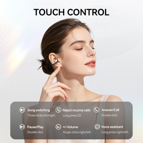 CHENRUIDA Everyday Lightweight Clip On Earbuds-Open Ear Headphones(Black) - image 7