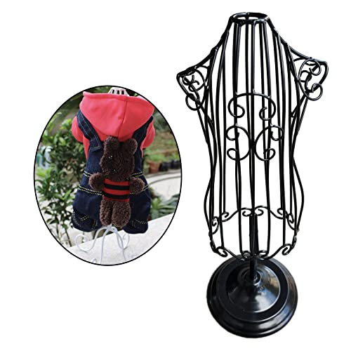 FAKEME Roupas de cachorro modernas manequins suporte ferramentas para vestir roupas de boneca, preto